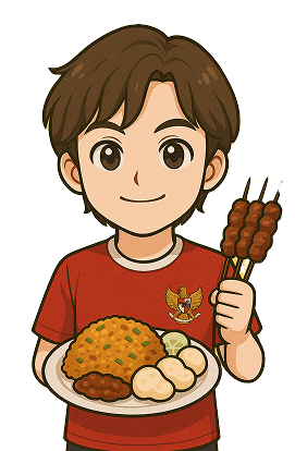 Character with food